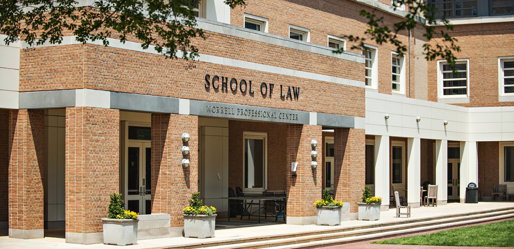 Main entrance to the Wake Forest School of Law